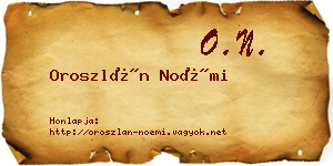 Oroszlán Noémi névjegykártya